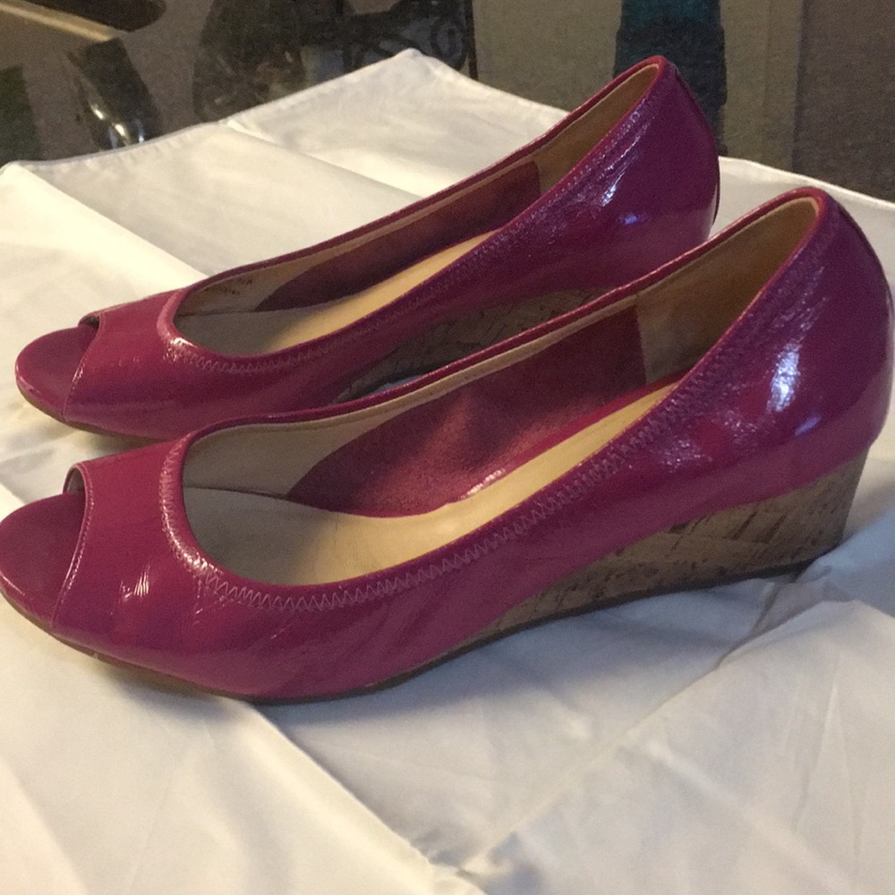 Cole Haan peep toe wedges